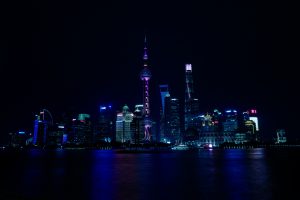 city, Lights, Night, China, Water