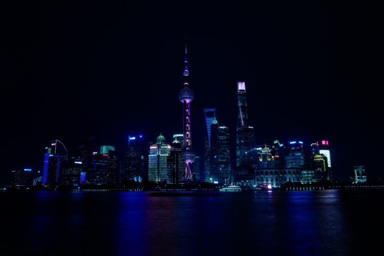city, Lights, Night, China, Water HD Wallpaper Desktop Background