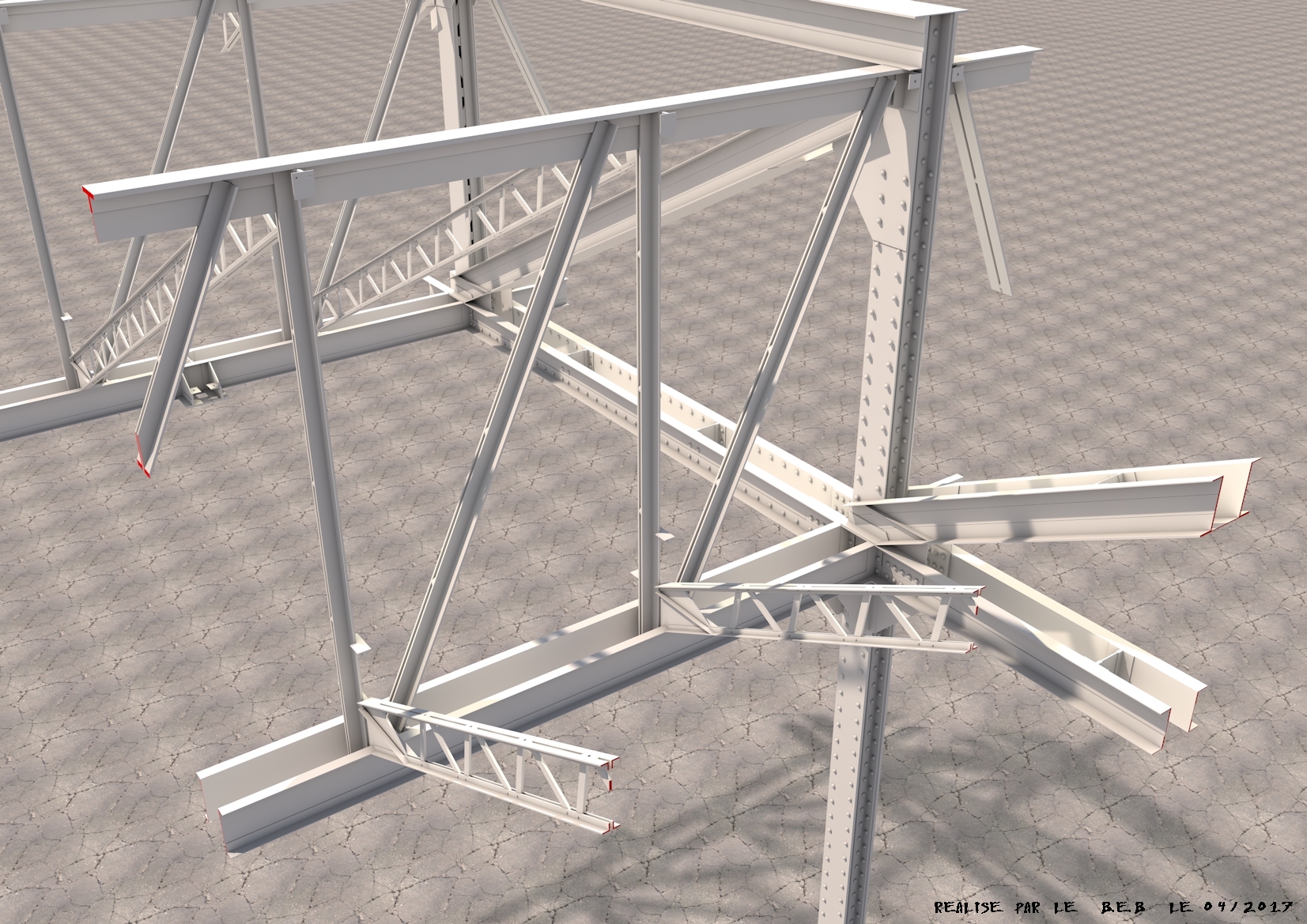 building, 3D, Macérienne, Charpente Eiffel Wallpaper