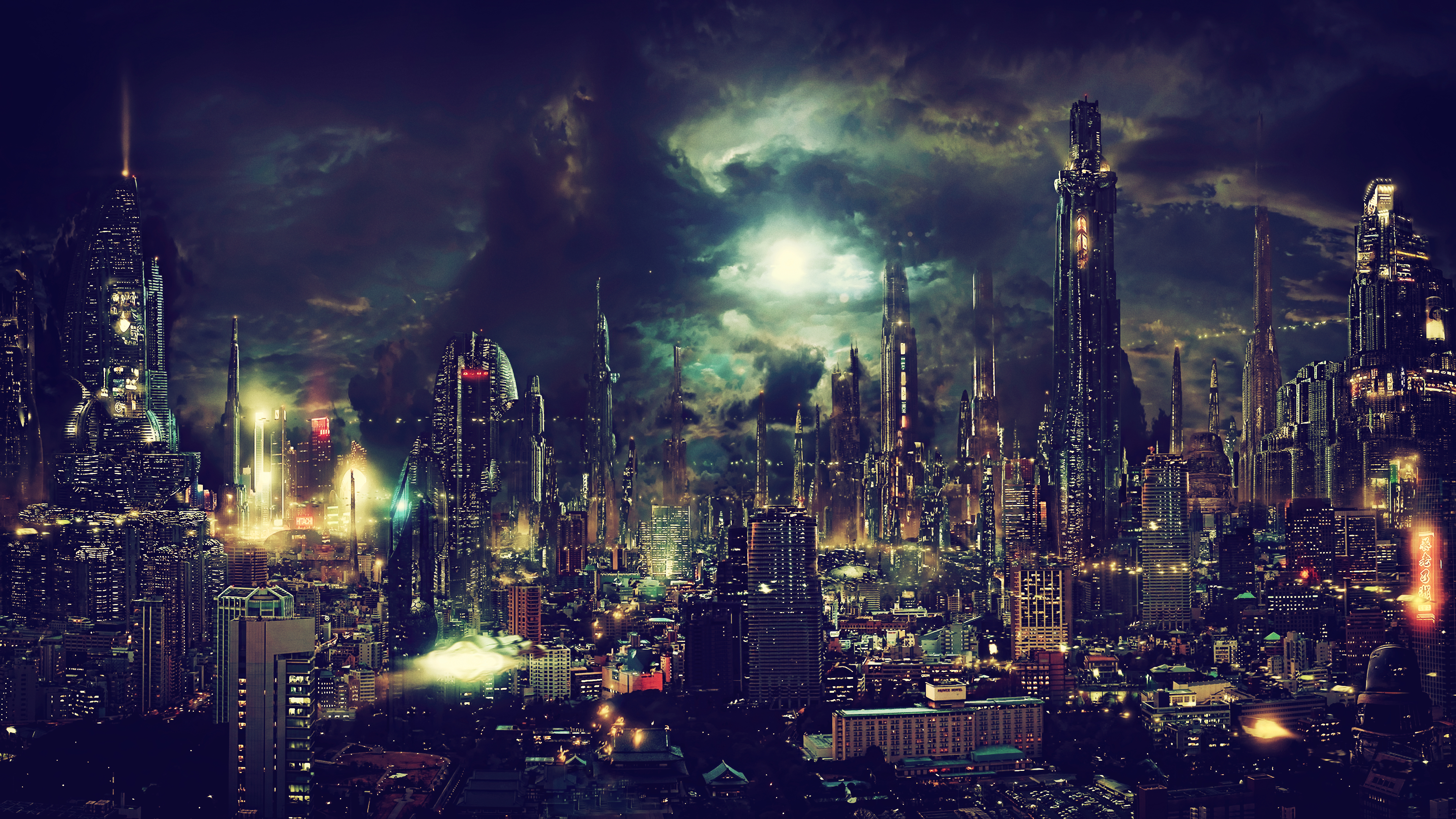 fantasy art, Night, Fan art, Artwork, Cityscape, Cyberpunk