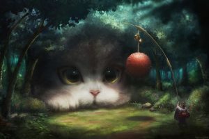 artwork, Digital art, Fantasy art, Cat