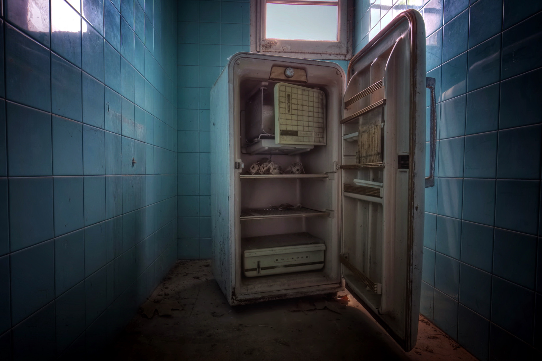 fridge, Blue, Old Wallpaper