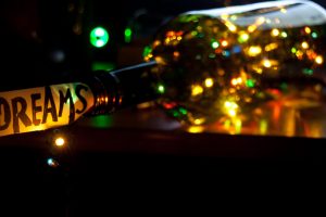 bottles, Bright, Holiday, Lights, Glowing