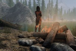 The Elder Scrolls V: Skyrim, Bonfires, Lake, Forest, The Elder Scrolls