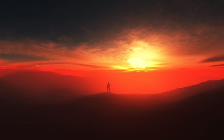 sunset, Silhouette, Clouds HD Wallpaper Desktop Background