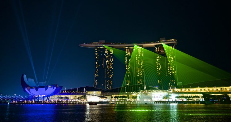 Singapore, Marina Bay, Night HD Wallpaper Desktop Background