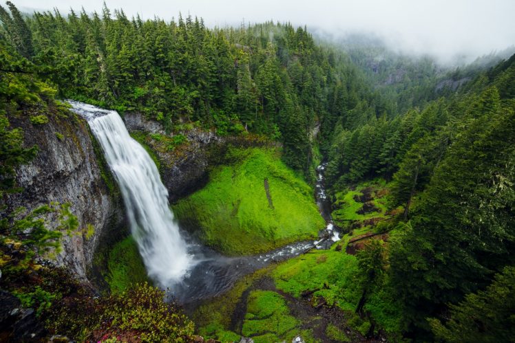 waterfall, USA, Nature, Landscape, Water, Salt Creek Falls HD Wallpaper Desktop Background