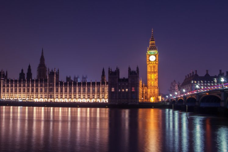 night, London, Westminster, Big Ben, Lights HD Wallpaper Desktop Background