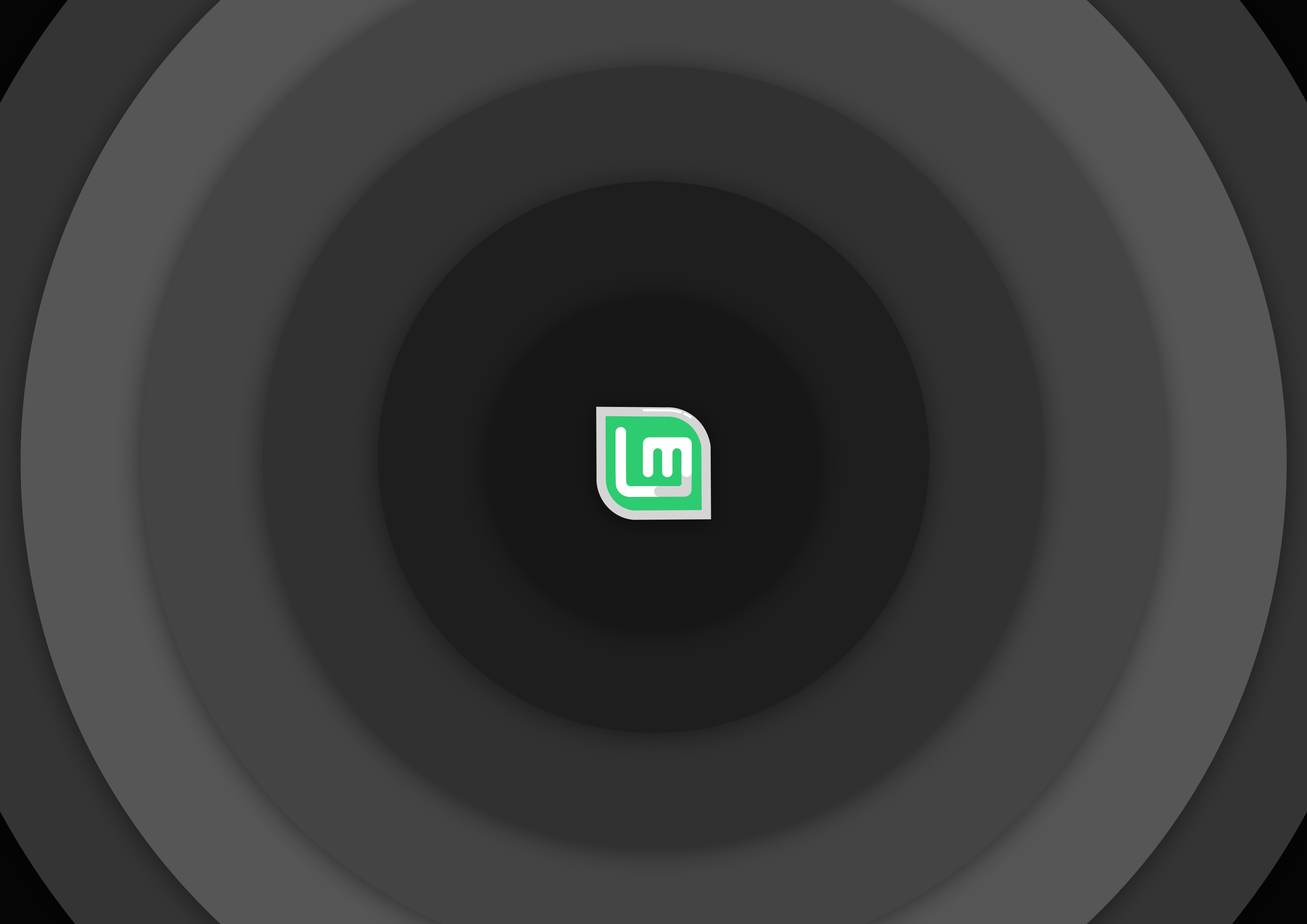 Linux, Linux Mint, Circle, Black,  grey, Green, Simple background Wallpaper