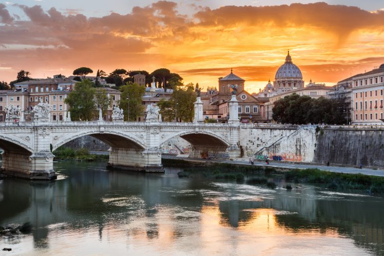 river, Sky, Cityscape, Italy, Rome HD Wallpaper Desktop Background