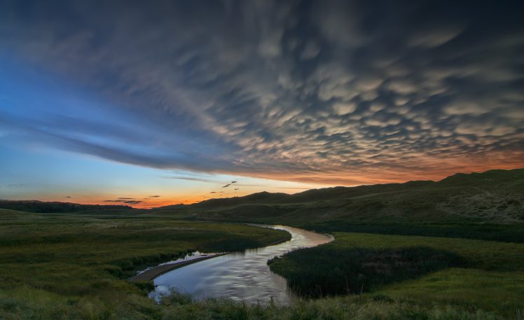sky, Clouds, Landscape, River, Nature HD Wallpaper Desktop Background