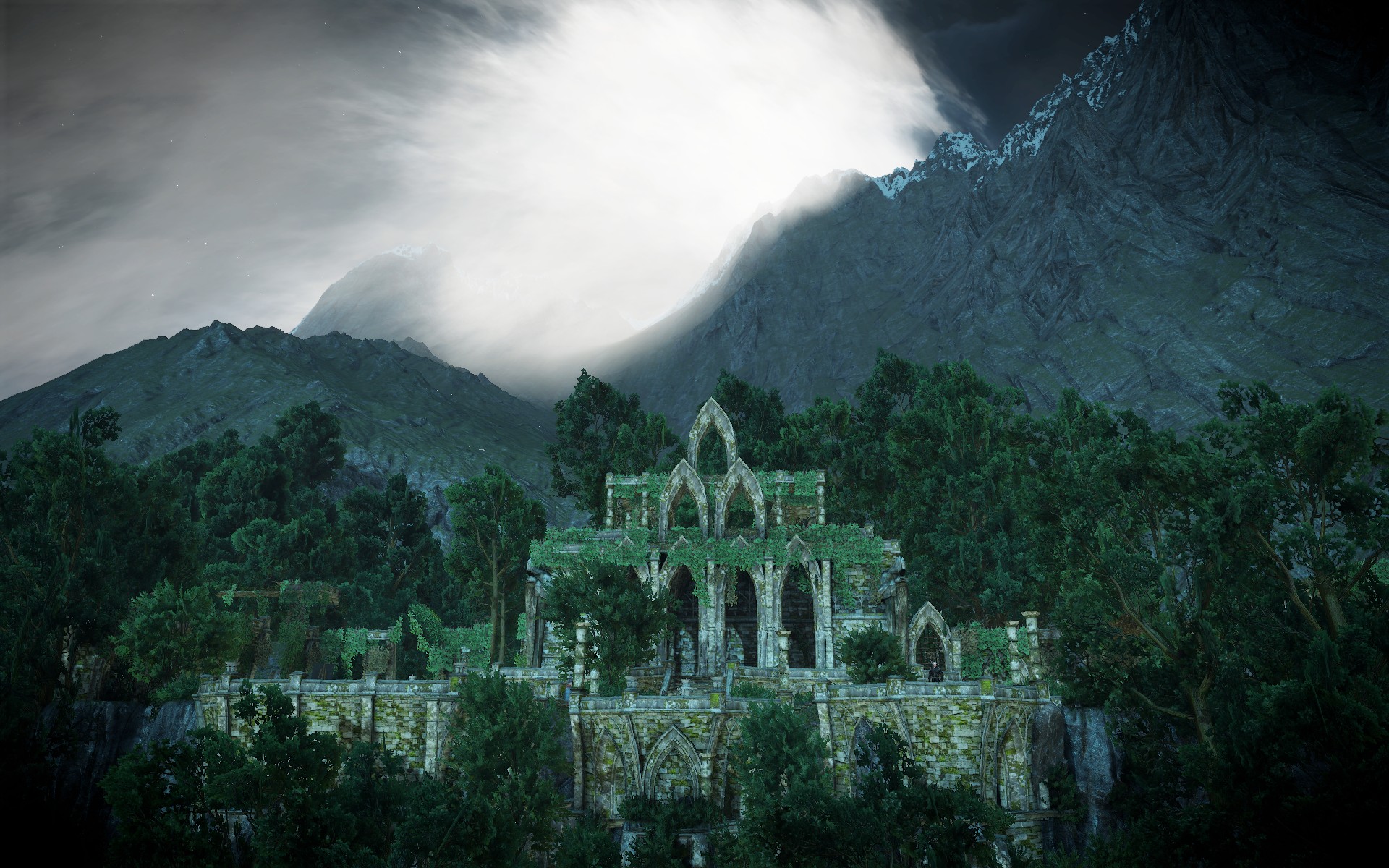 digital art, Nature, Landscape, Hills, Clouds, Mountains, The Witcher 3