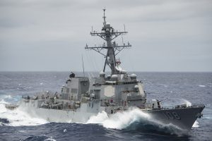 USS Wayne E. Meyer Transits The Pacific Ocean.