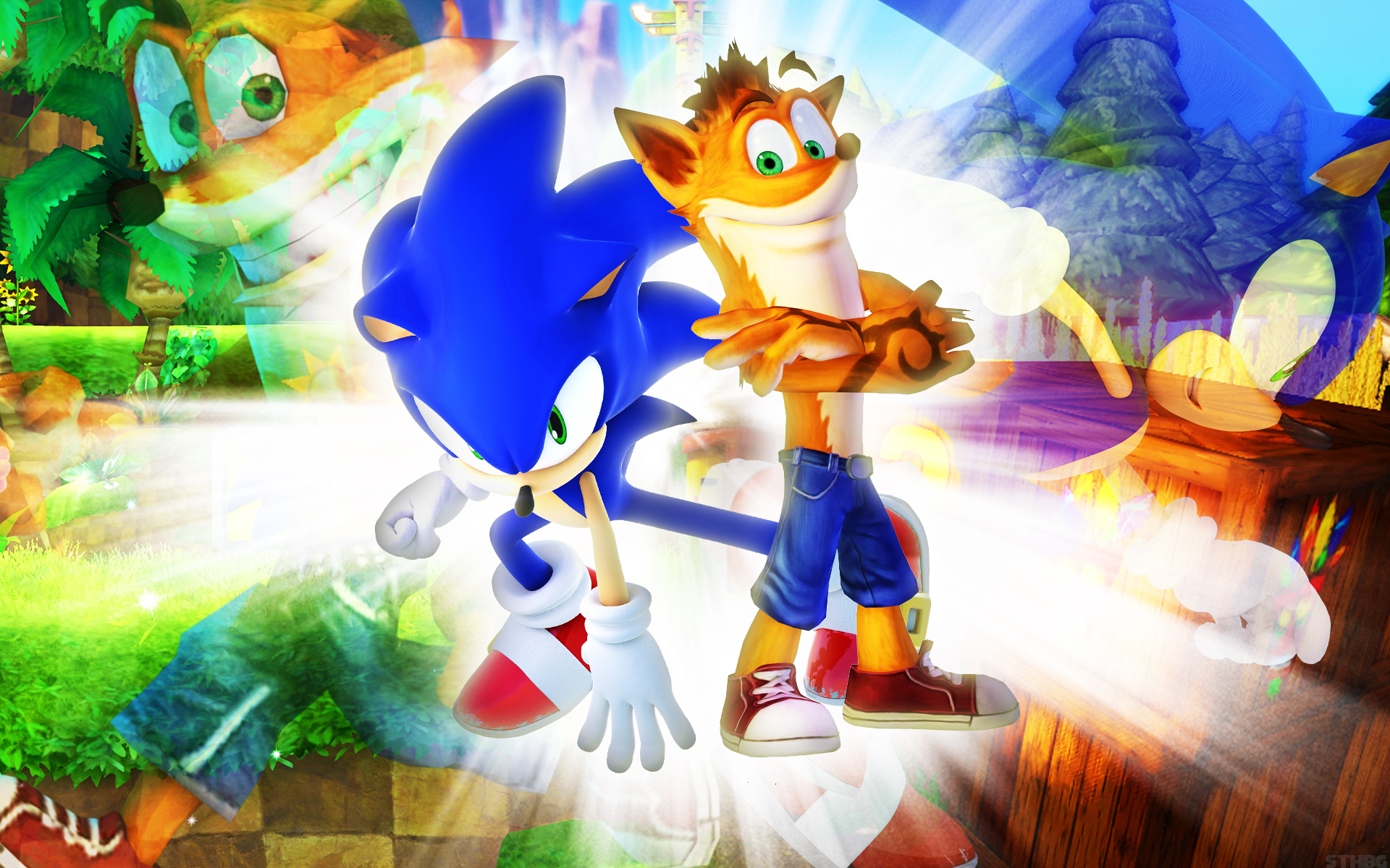 Sonic, Sonic the Hedgehog, Sega, Crash Bandicoot, Video games Wallpaper