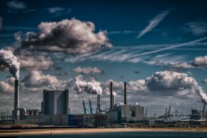 sky, Industrial, Clouds, Blue, Factories, Environment