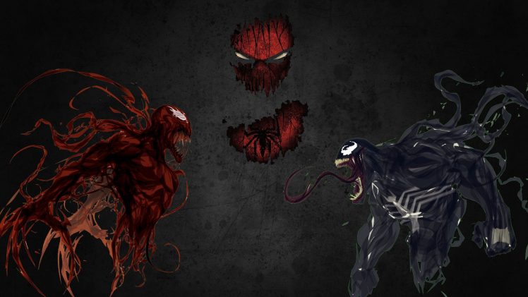 Spider Man, Carnage, Venom, Symbols HD Wallpaper Desktop Background