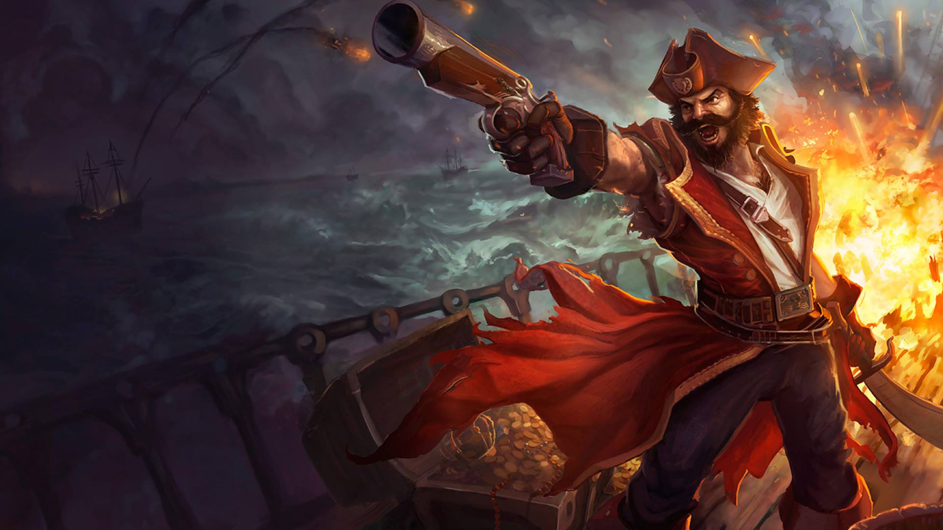 pirates, Fire, Gangplank, League of Legends Wallpapers HD ...