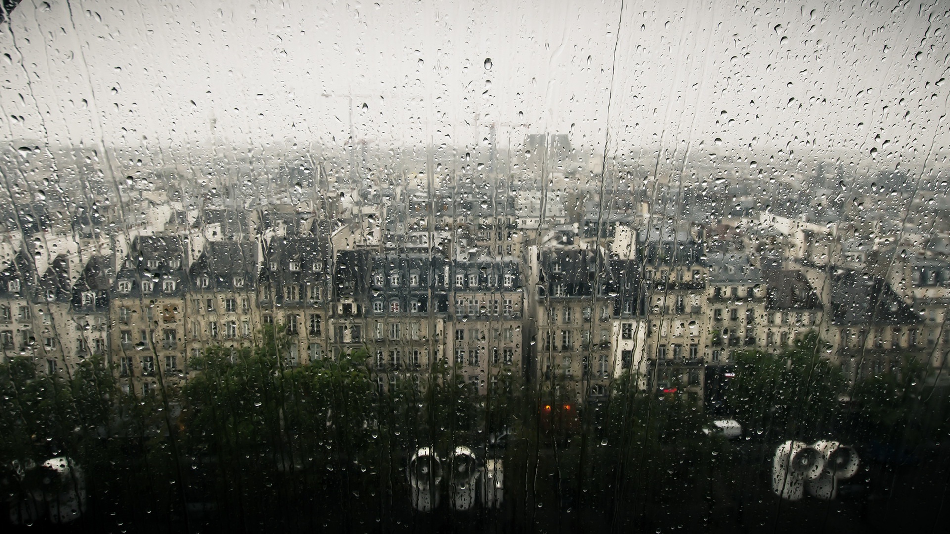 window, Rain, Cityscape Wallpaper
