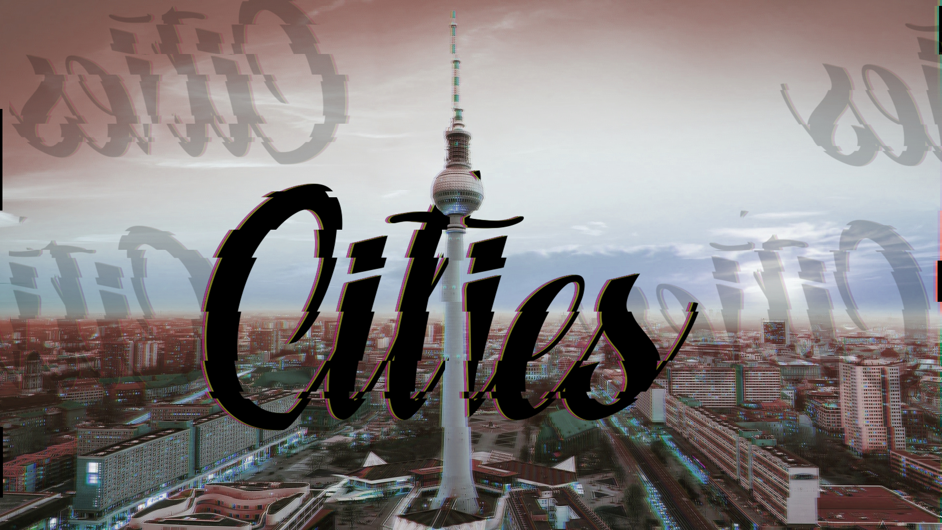 glitch art, City, Tower, Town Wallpaper