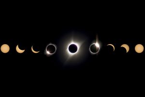 eclipse, Space, Moon, Sun rays, Sun