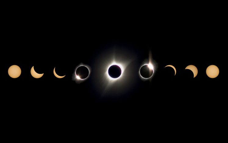 eclipse, Space, Moon, Sun rays, Sun HD Wallpaper Desktop Background