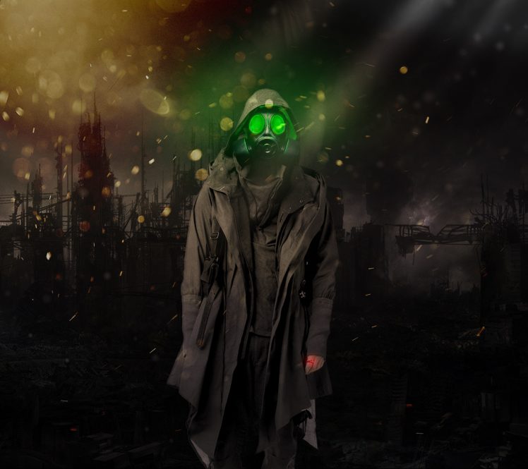 apocalyptic, Gas masks HD Wallpaper Desktop Background