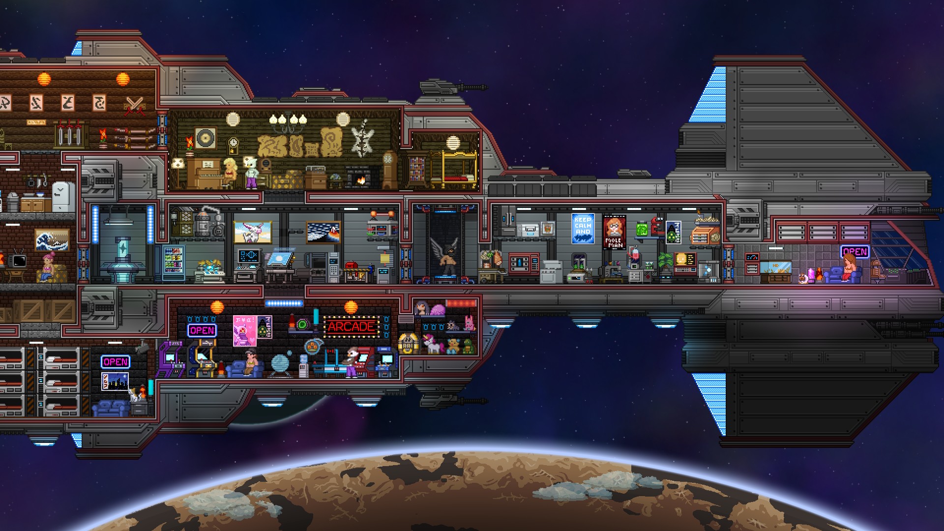 Starbound, Ship, Spaceship, Space Wallpaper