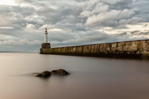 lighthouse, Sea, Sky