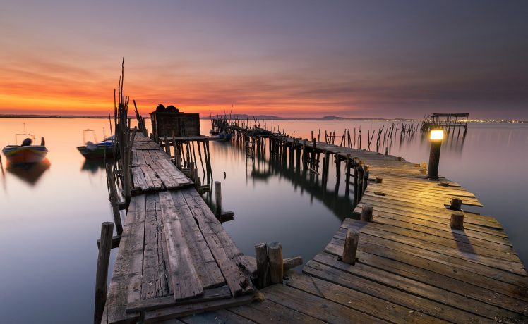 pier, Sea, Sunlight, Sky, Portugal, Carrasqueira HD Wallpaper Desktop Background
