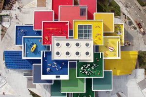 architecture, Building, Cityscape, City, Aerial view, LEGO, Bricks, Road, Denmark, LEGO House, Colorful, Rooftops