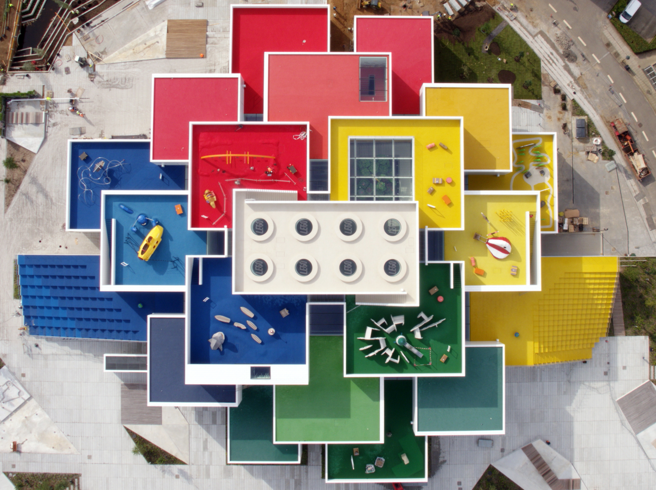 architecture, Building, Cityscape, City, Aerial view, LEGO, Bricks, Road, Denmark, LEGO House, Colorful, Rooftops Wallpaper