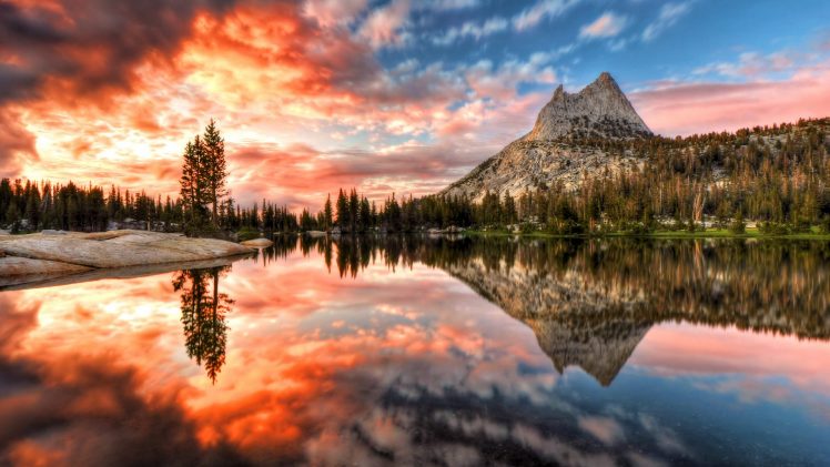 California, Landscape, USA, Sky, Lake, Sunset, Photography HD Wallpaper Desktop Background