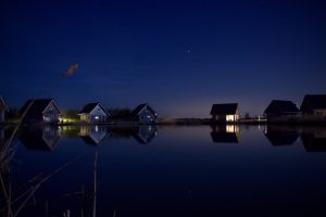 lake, Water, Starry night, Night