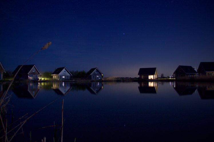 lake, Water, Starry night, Night HD Wallpaper Desktop Background