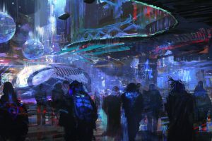 cyber, Cyberpunk, Science fiction, Fantasy art, Digital art