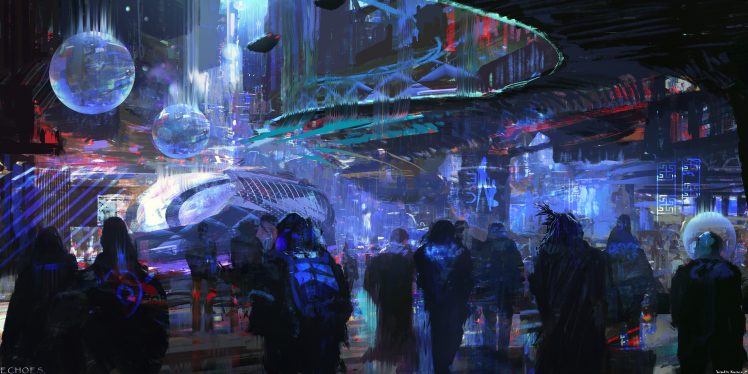 cyber, Cyberpunk, Science fiction, Fantasy art, Digital art Wallpapers