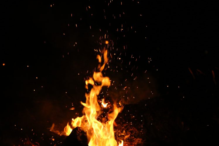 fire, Burning, Night, Bonfires, Sparks HD Wallpaper Desktop Background