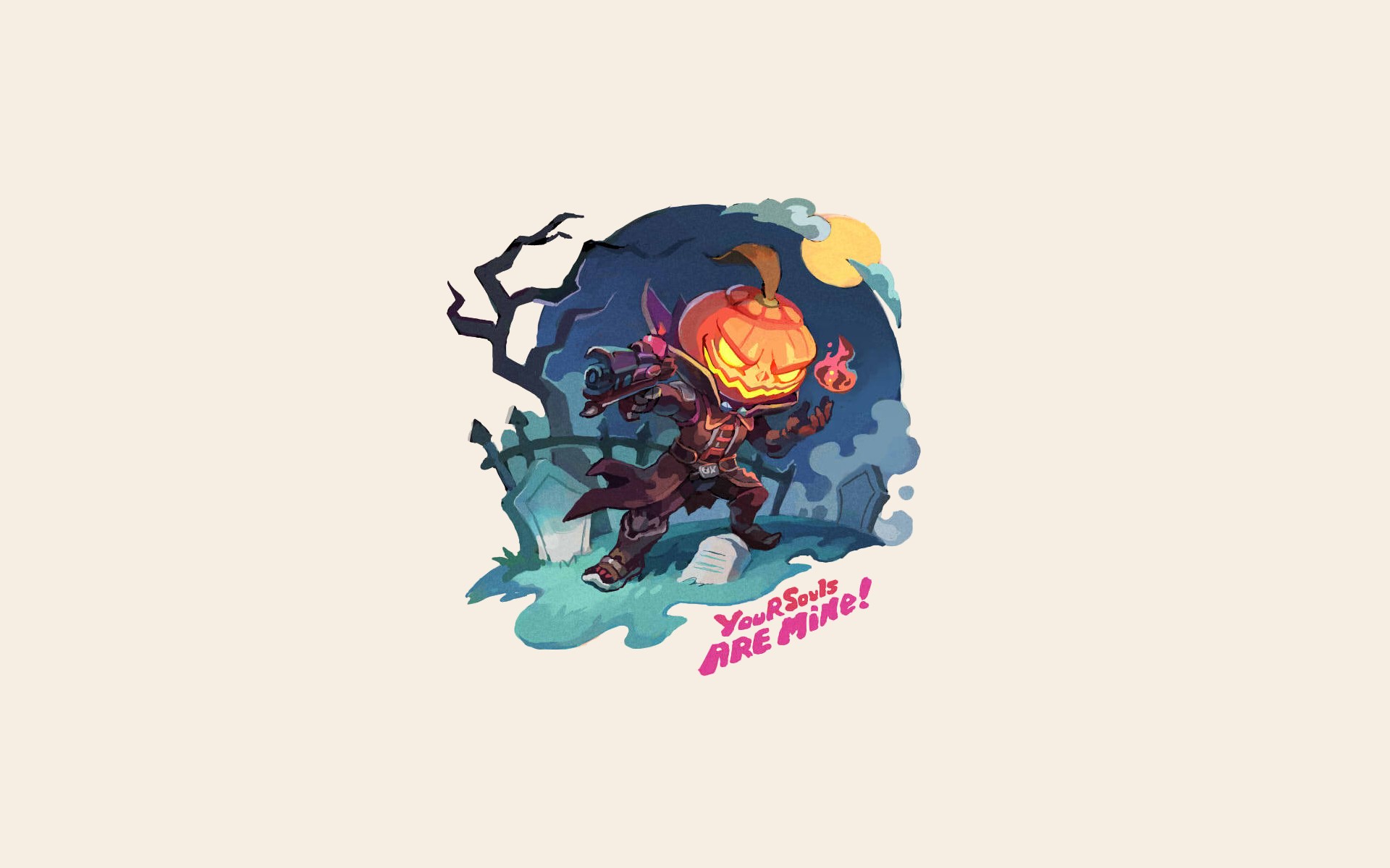 onemegawatt, Overwatch, Artwork, Reaper (Overwatch), Pumpkin, Tombstones, White  background Wallpaper