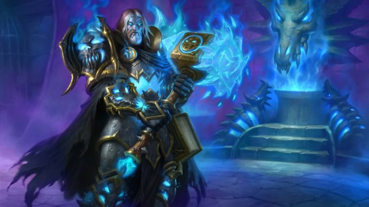 Uther the Lightbringer, Hearthstone: Heroes of Warcraft, Hearthstone, Warcraft, Cards, Artwork, Knights of the frozen throne, Death Knight, Video games HD Wallpaper Desktop Background