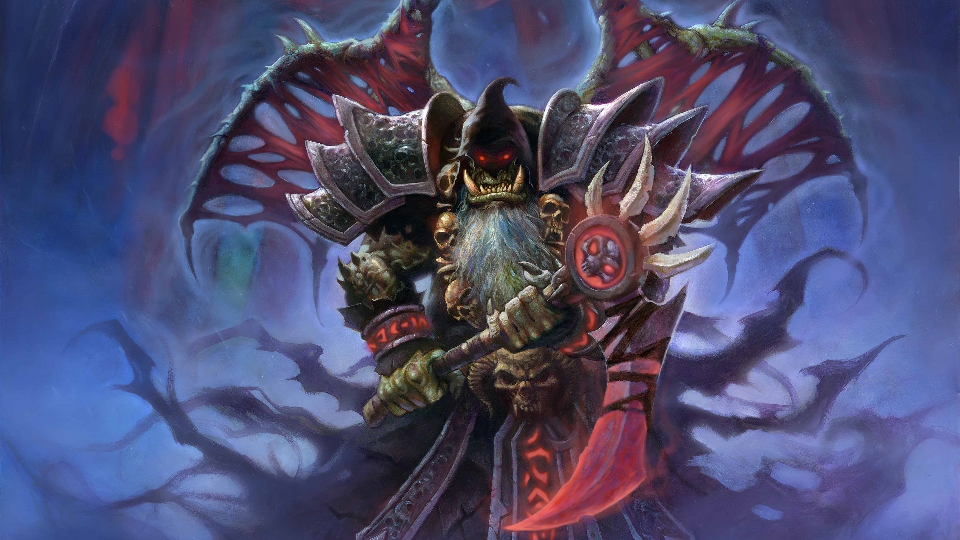 Guldan, Hearthstone: Heroes of Warcraft, Hearthstone, Warcraft, Cards, Artwork, Knights of the frozen throne, Death Knight, Video games Wallpaper