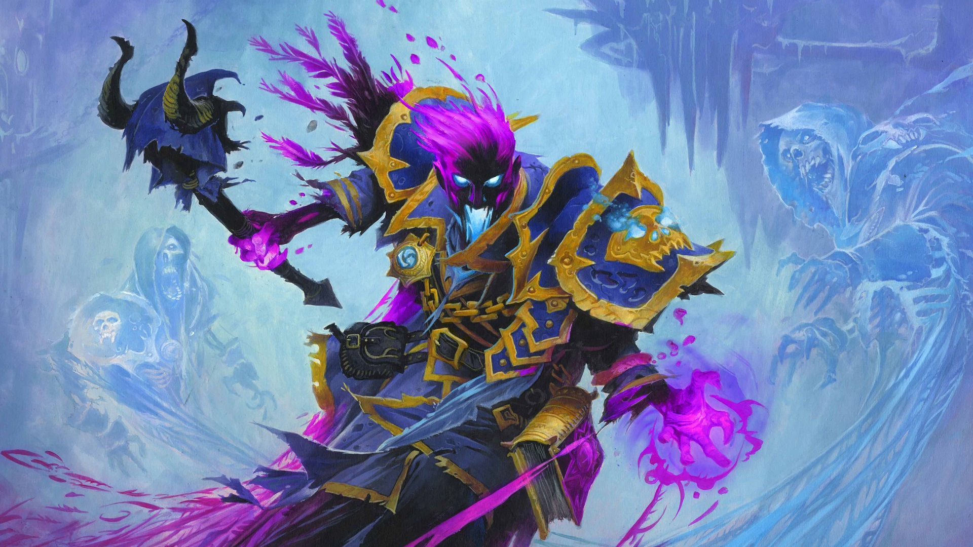 Hearthstone: Heroes of Warcraft, Hearthstone, Warcraft, Cards, Artwork, Knights of the frozen throne, Death Knight, Anduin Wrynn, Video games Wallpaper