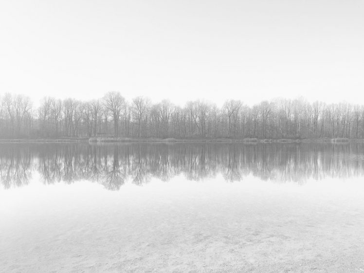 photography, Cold, Sky, Landscape, Relfection, Mist, Forest, Lake HD Wallpaper Desktop Background