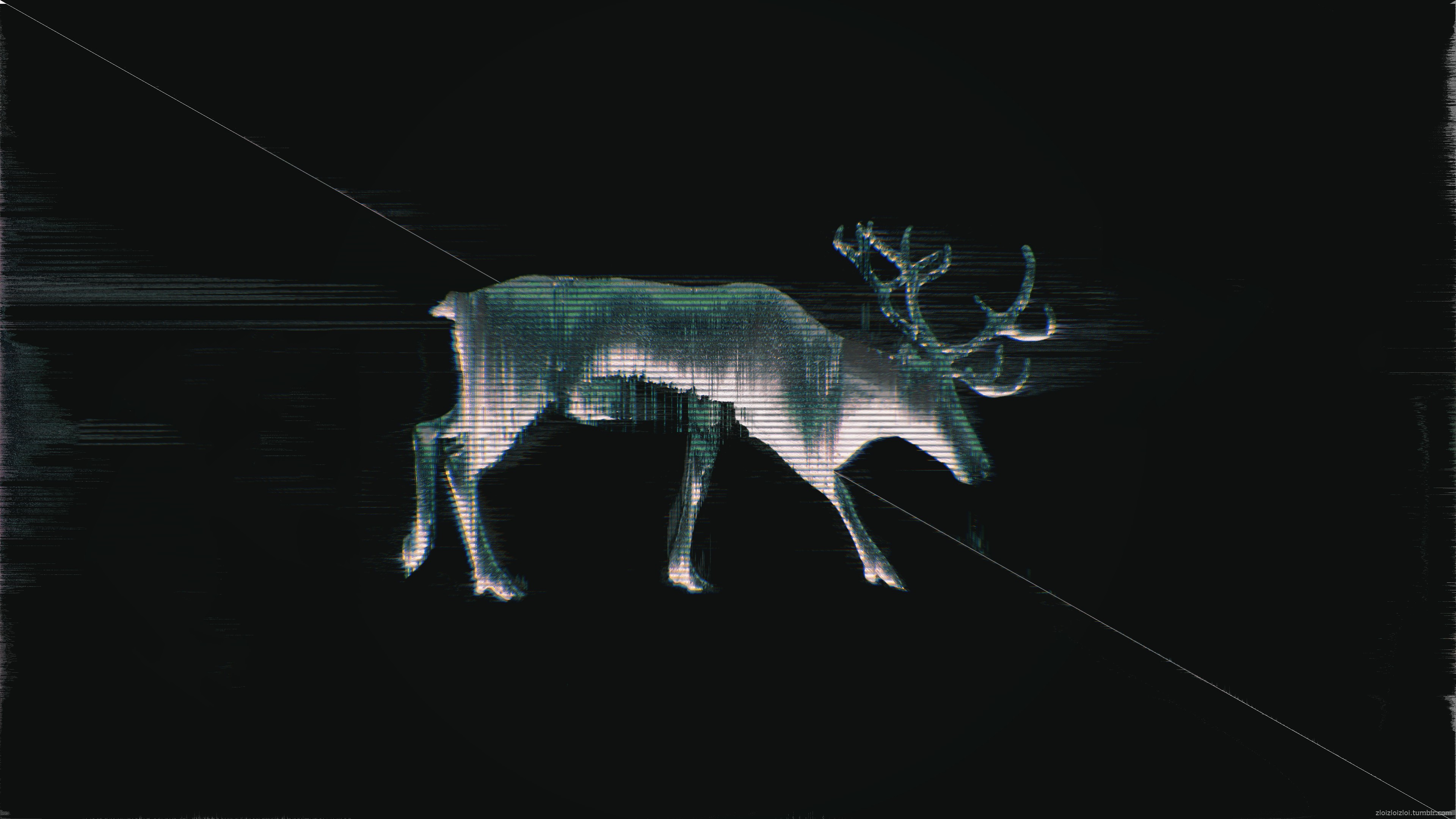 glitch art, Abstract, Elk, Reindeer, Caribou Wallpaper