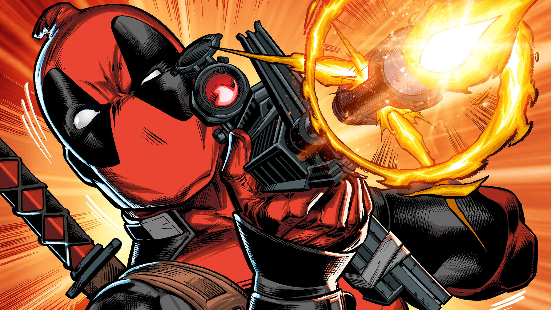 Deadpool, Weapon, Marvel Comics, Illustration, Digital art Wallpaper
