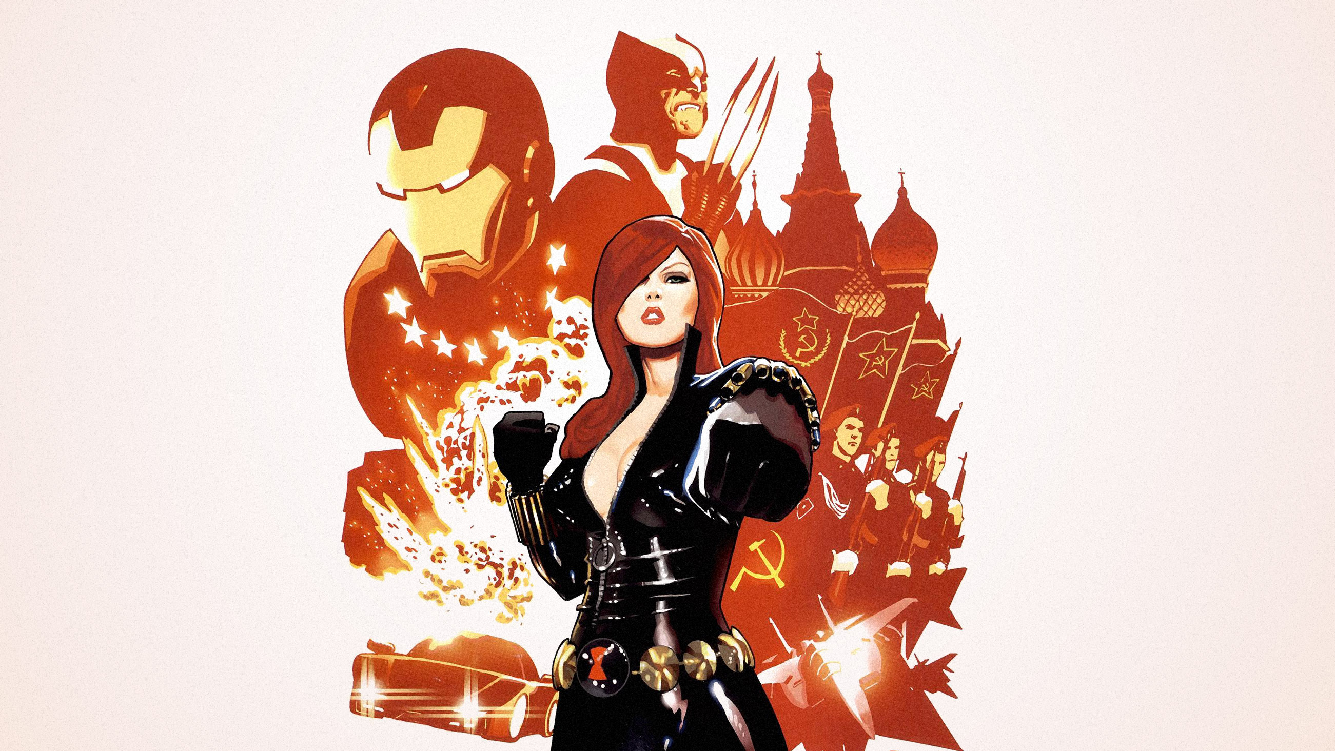 Black Widow, Wolverine, Marvel Comics, Iron Man, USSR Wallpaper