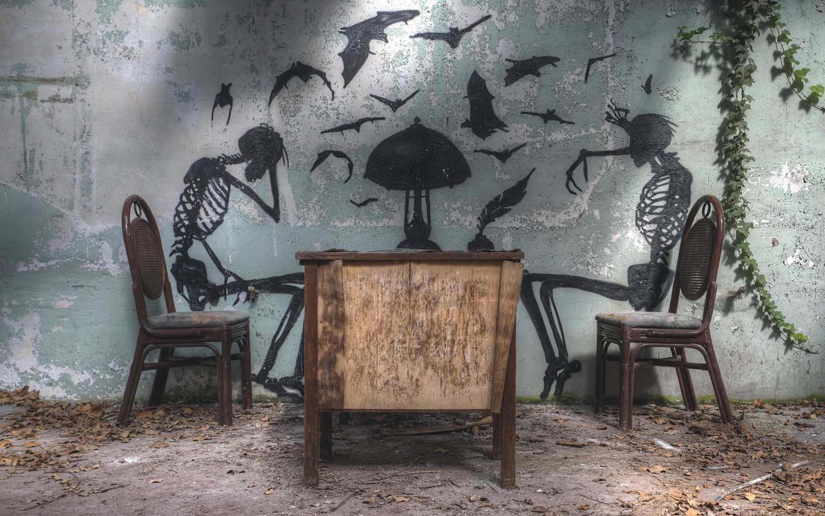 room, Shadow, Skeleton Wallpaper