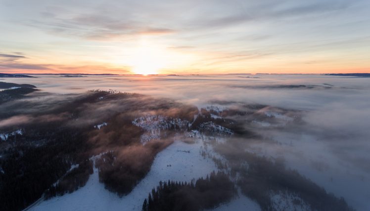 clouds, Sunlight, Daylight, Mountains, Snow, Cold, Environment, Nature, Mist HD Wallpaper Desktop Background