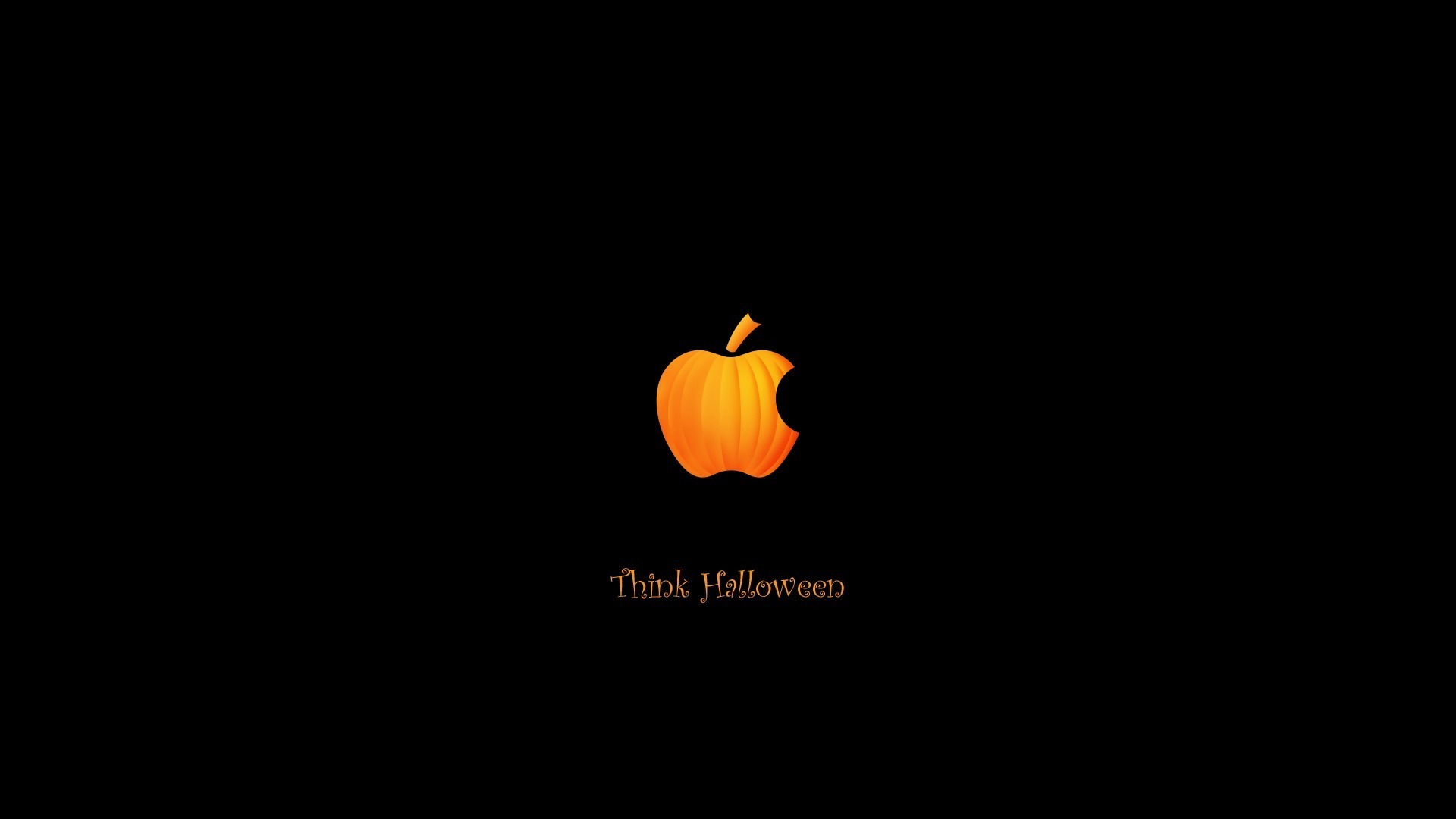 Halloween, Apple Inc., Pumpkin, Black background Wallpaper