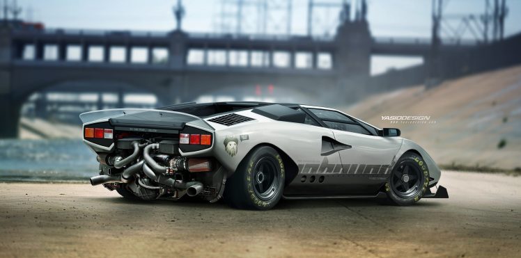 Lamborghini, Lamborghini Countach, Car, Vehicle, YASIDDESIGN, Render HD Wallpaper Desktop Background