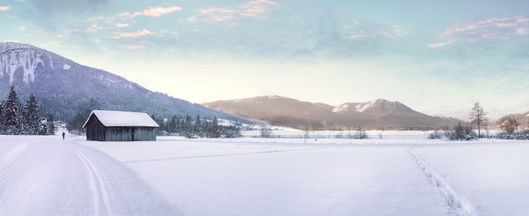 nature, Snow, House, Trees HD Wallpaper Desktop Background